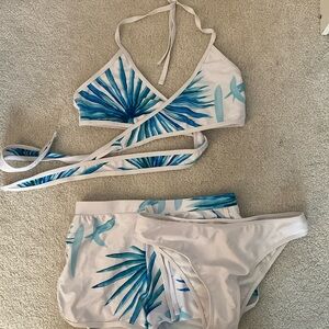 3 piece wrap bikini set
